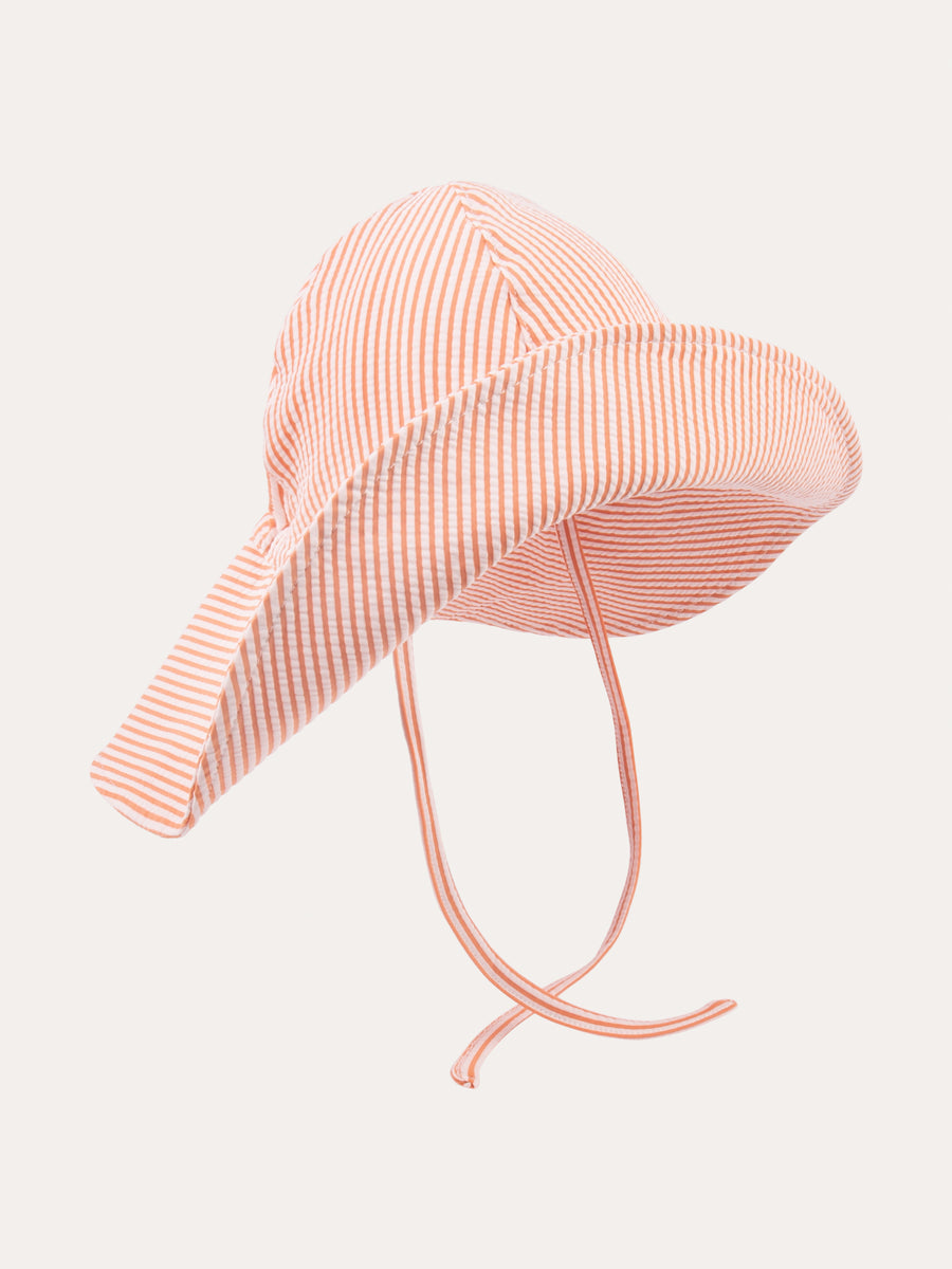 Floppy Swim Hat -  Coral Seersucker