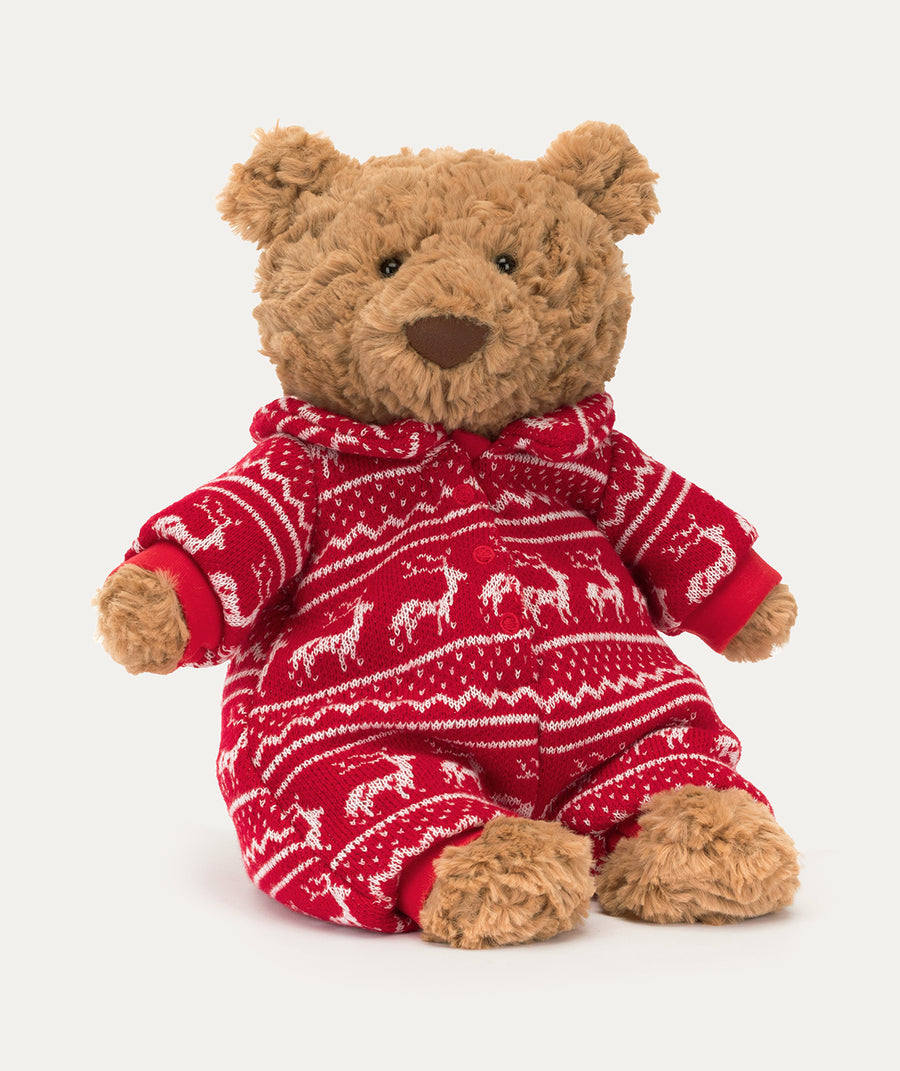 Bartholomew Bear Winter Pyjamas - Red