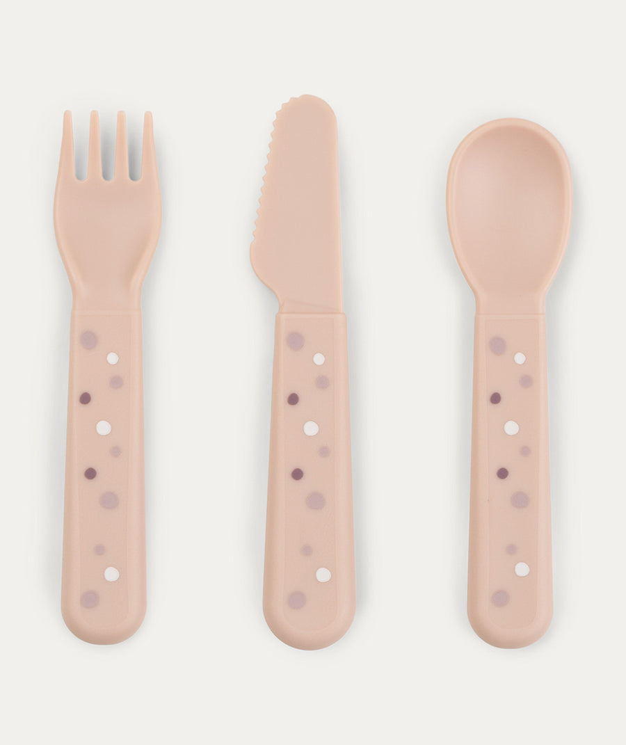 Foodie Cutlery Set - Happy dots Powder