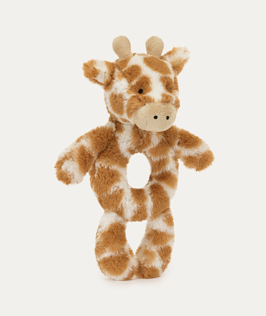 Bashful Giraffe Ring Rattle - Tan