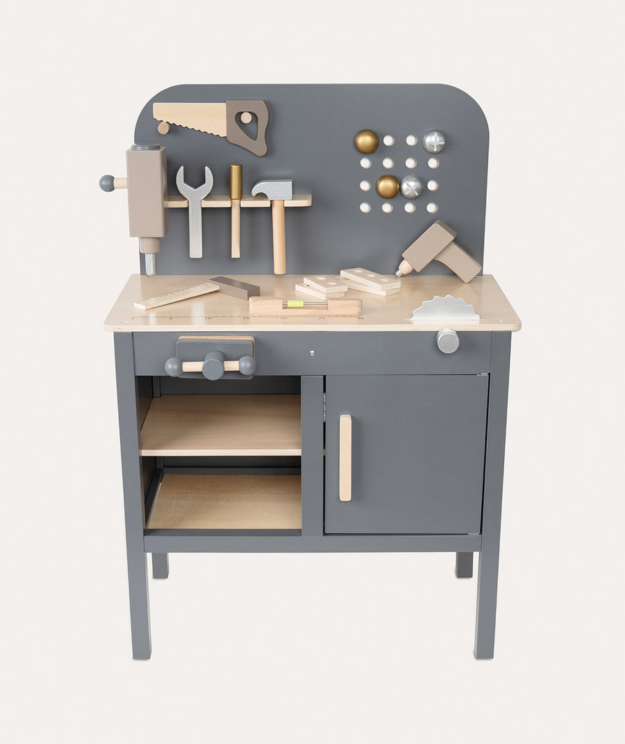 Workbench with Wooden Tools - Grey