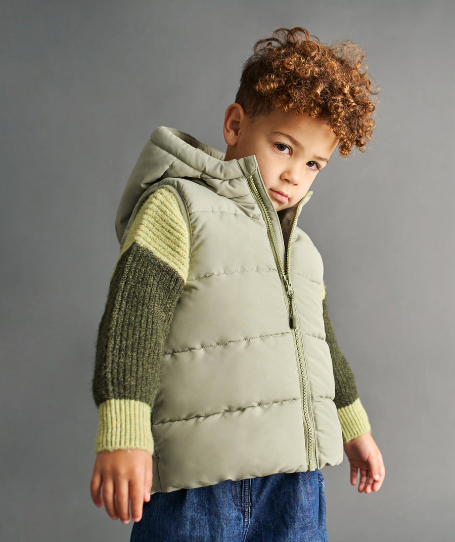 Quilted Gilet - Green  Tea