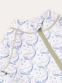 3/4 Sleeve Sunsuit -  Bubbles Whale Print