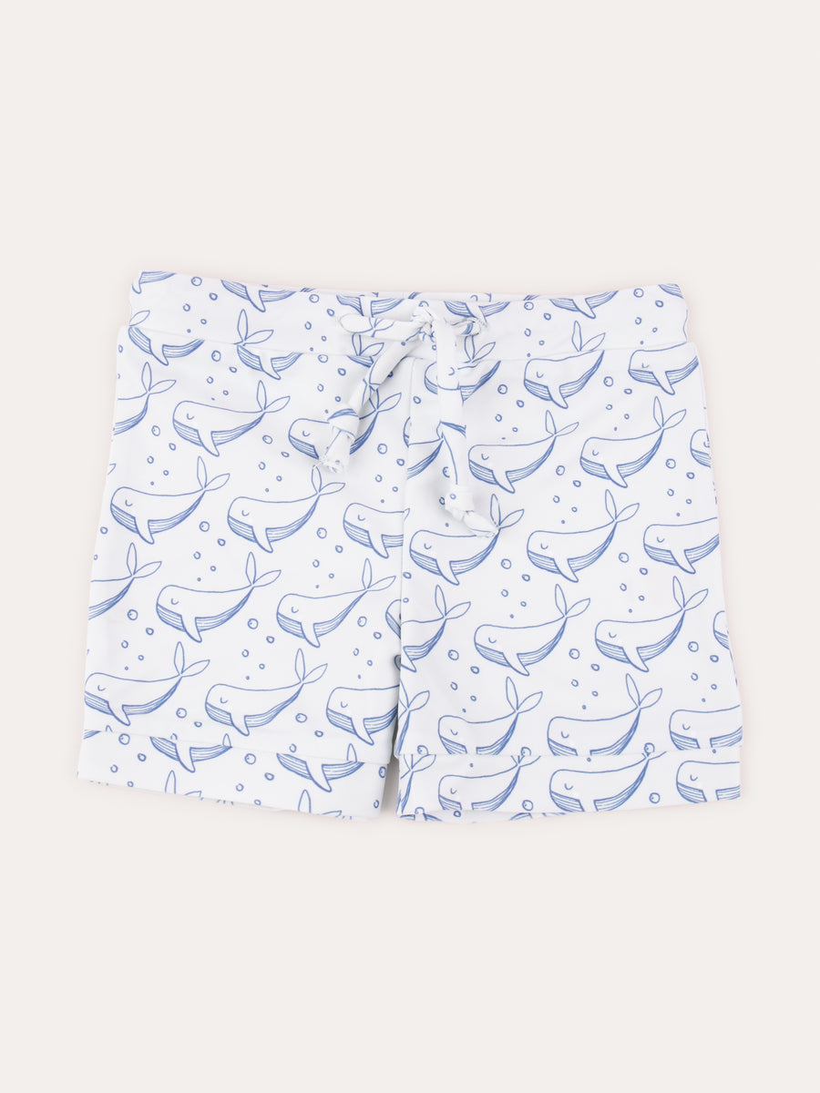 Recycled Swim Shorts -  Bubbles Whale Print