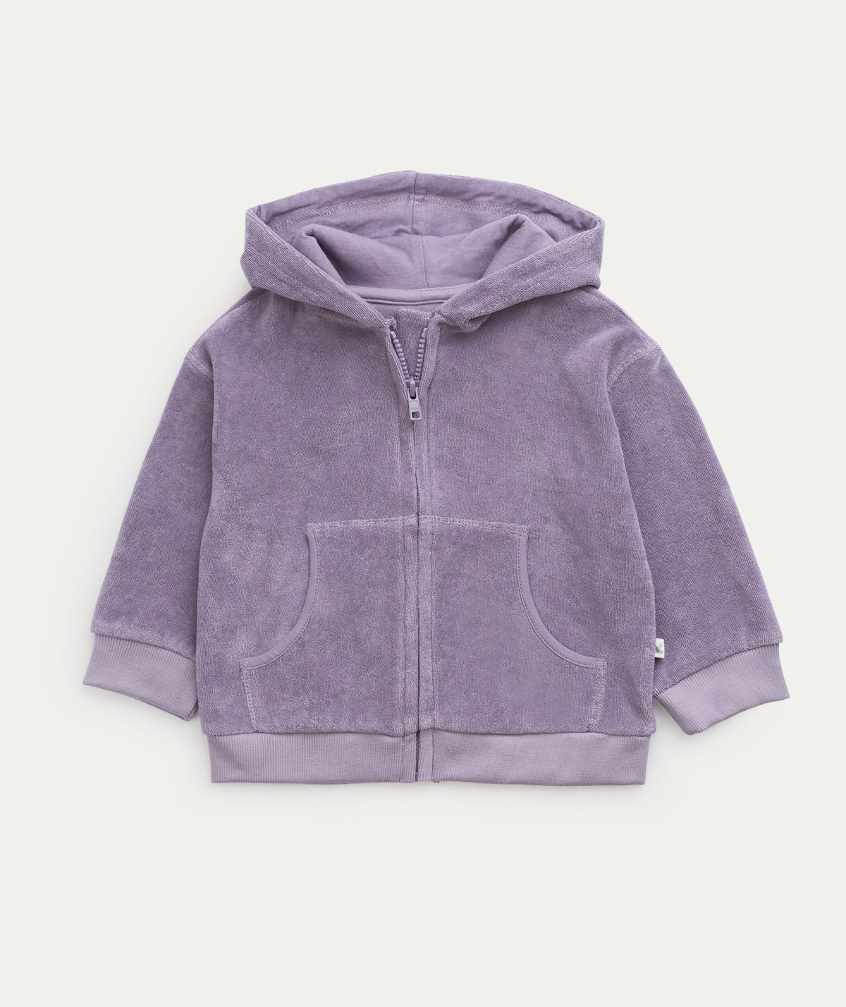 Buy the Purple KIDLY Label Towelling Zip Through Hoodie KIDLY