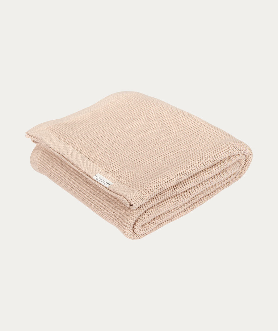 Knitted Bassinet Blanket: Beige