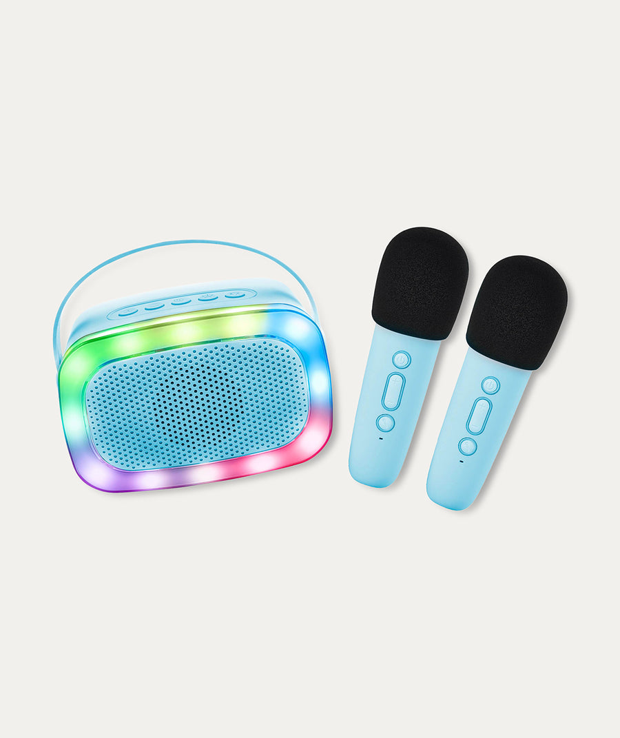 Karaoke with Lights and Two Microphone: Blue