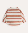 Sleeved Pocket Bib - Stripes Papaya