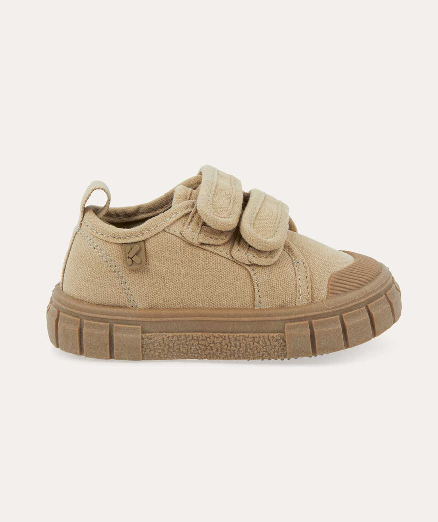 Buy the Neutral KIDLY Label Canvas Trainers | KIDLY