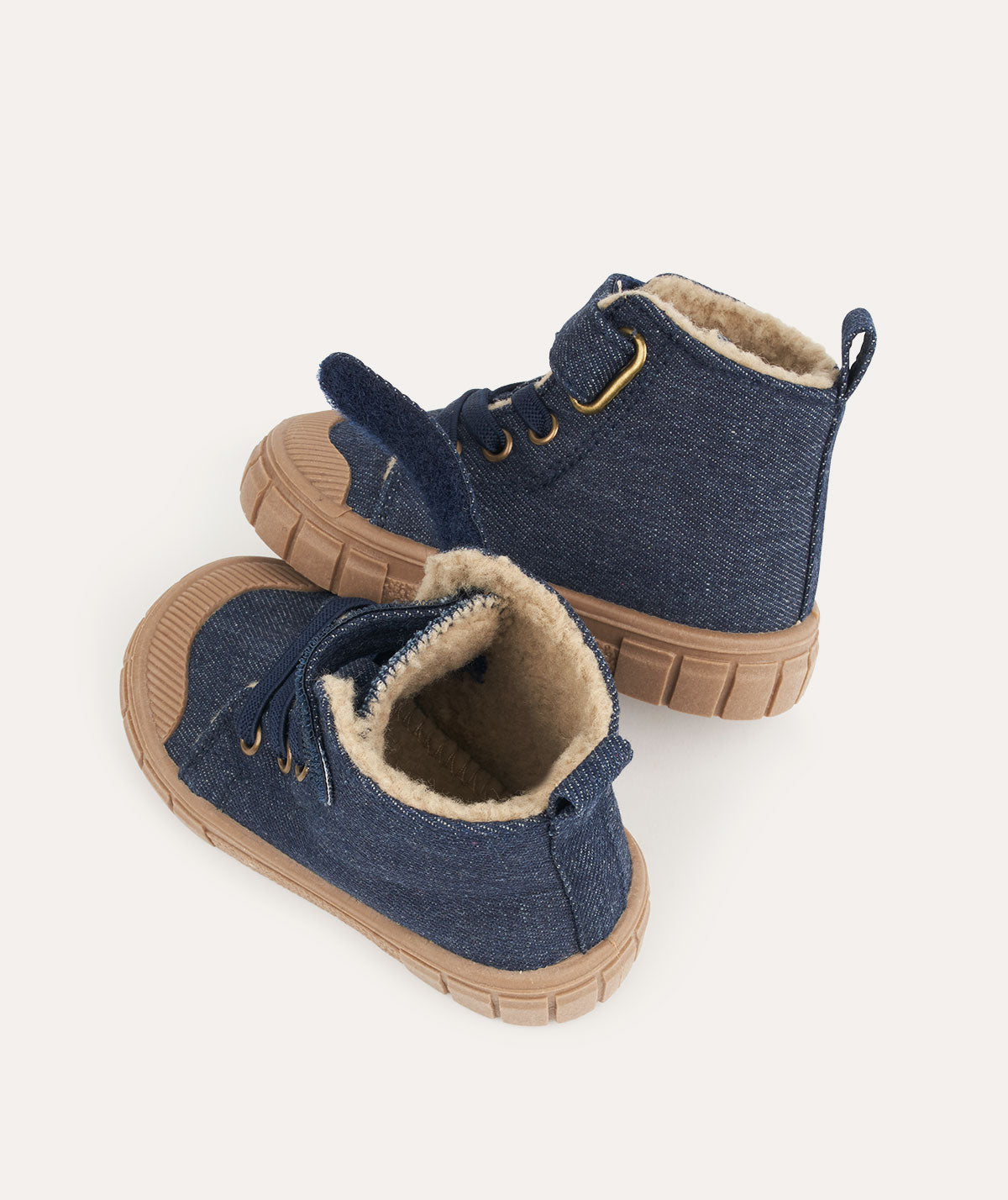 Buy the Blue KIDLY Label Denim High Top Trainers KIDLY