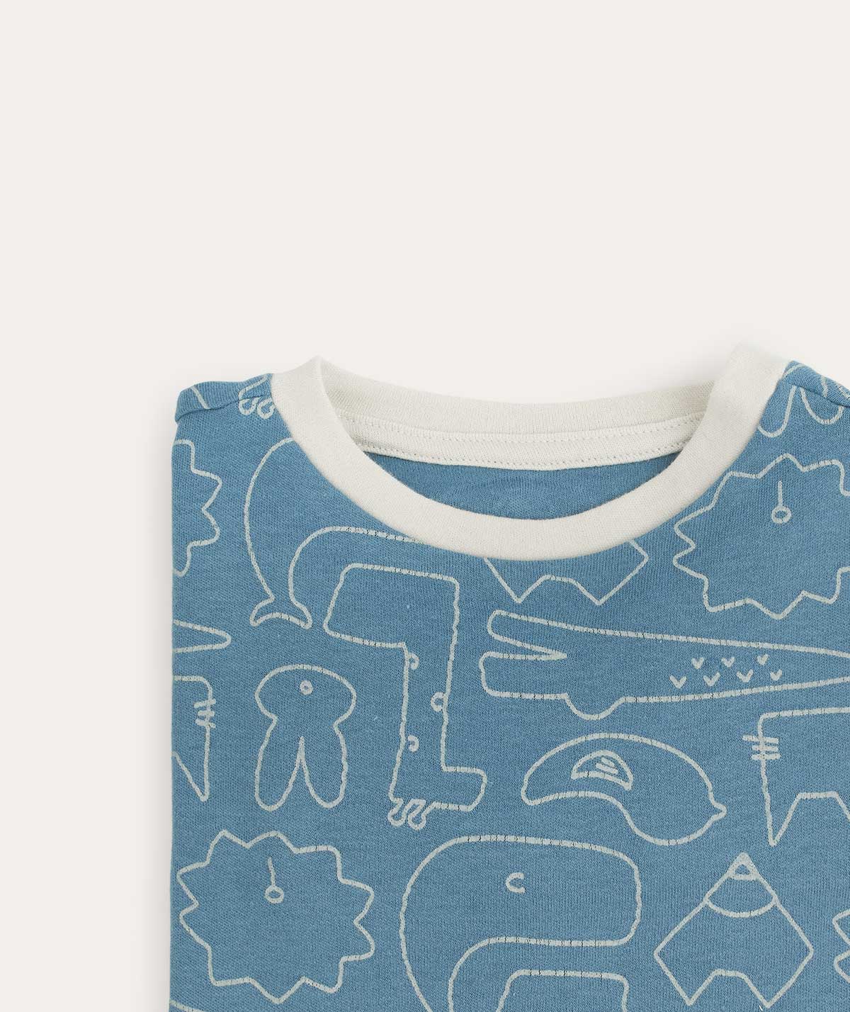 Buy the Blue KIDLY Label Organic Pyjamas | KIDLY