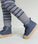 Organic Ribbed Legging - Navy/Grey Stripe