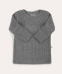 Organic Ribbed Tee - Mid Grey Marl