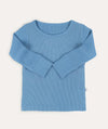 Organic Ribbed Tee - Sea Blue