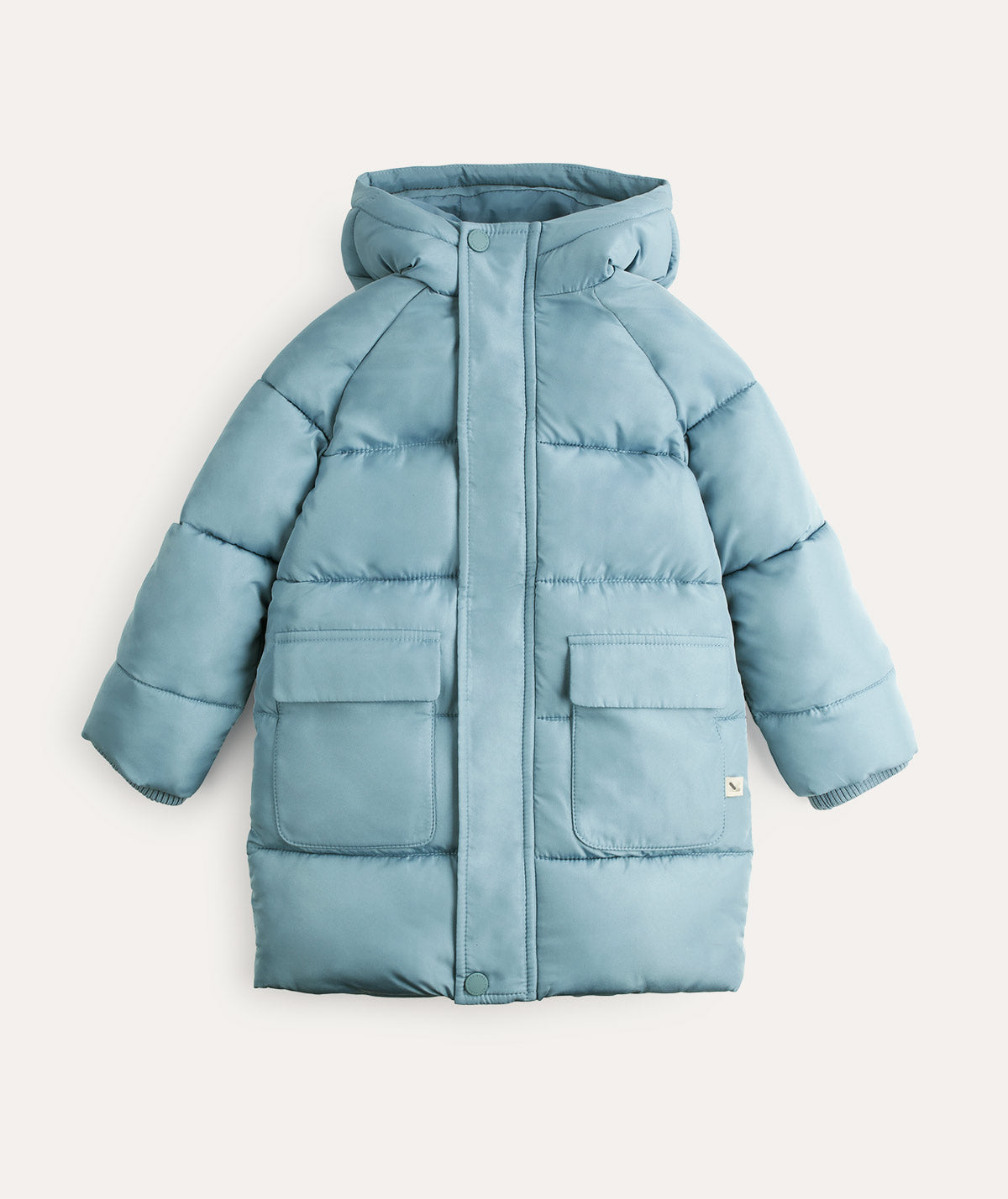 Buy the Blue KIDLY Label Puffer Coat | KIDLY