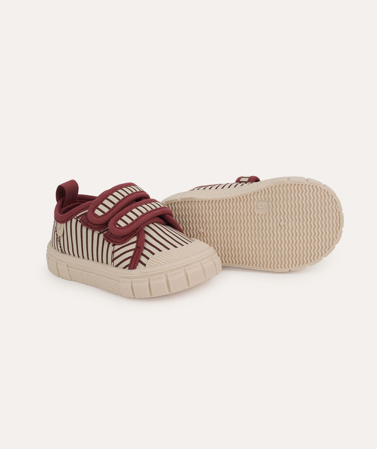 Buy the Red KIDLY Label Striped Canvas Trainer | KIDLY