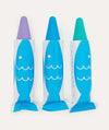 Rice Wax Bath Crayons 3 Colours - Fish (Purple, Blue, Green)